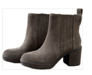 Crown Vintage Taupe Suede Block Heel Ankle Boots